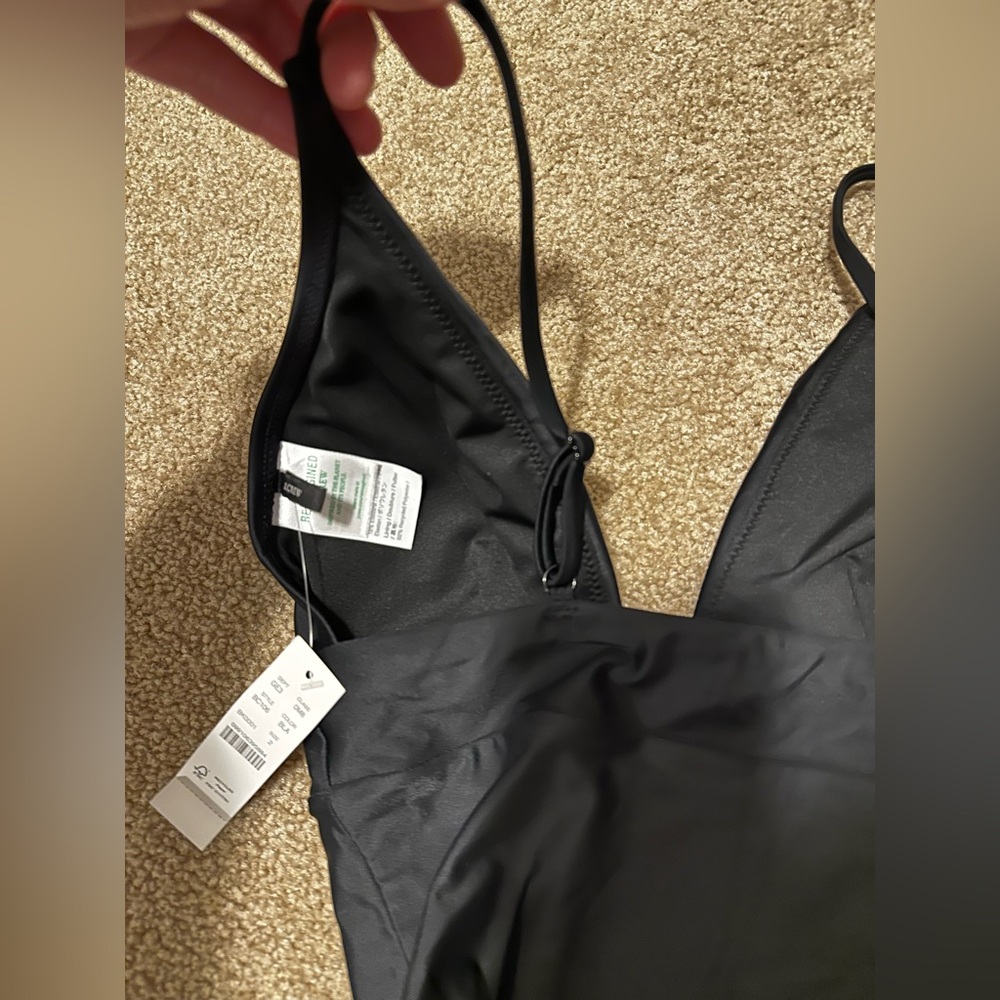 NWT J. Crew Plunge one-piece swimsuit Black Size 2 - Picture 12 of 12